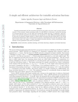 A simple and efficient architecture for trainable activation functions