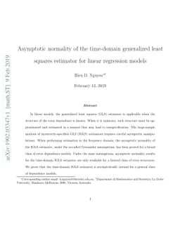 Asymptotic normality of the time-domain generalized least squares
  estimator for linear regression models