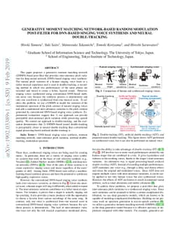Generative Moment Matching Network-based Random Modulation Post-filter
  for DNN-based Singing Voice Synthesis and Neural Double-tracking
