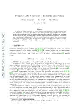 Synthetic Data Generators: Sequential and Private