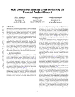 Multi-Dimensional Balanced Graph Partitioning via Projected Gradient
  Descent
