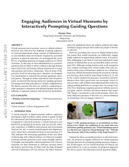 Engaging Audiences in Virtual Museums by Interactively Prompting Guiding
  Questions