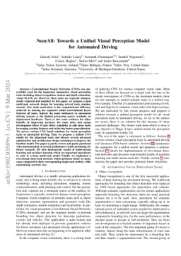 NeurAll: Towards a Unified Visual Perception Model for Automated Driving