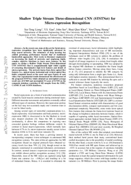 Shallow Triple Stream Three-dimensional CNN (STSTNet) for
  Micro-expression Recognition