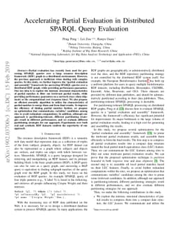 Accelerating Partial Evaluation in Distributed SPARQL Query Evaluation