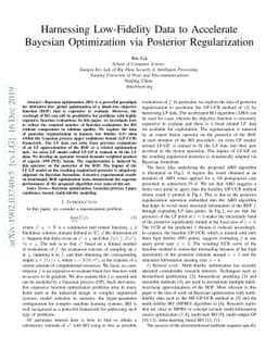Harnessing Low-Fidelity Data to Accelerate Bayesian Optimization via
  Posterior Regularization