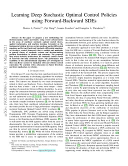 Learning Deep Stochastic Optimal Control Policies using Forward-Backward
  SDEs