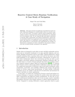 Reactive Control Meets Runtime Verification: A Case Study of Navigation