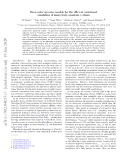 Deep autoregressive models for the efficient variational simulation of
  many-body quantum systems