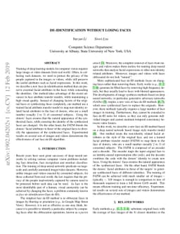 De-identification without losing faces
