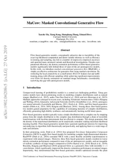 MaCow: Masked Convolutional Generative Flow