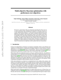 Multi-objective Bayesian optimisation with preferences over objectives