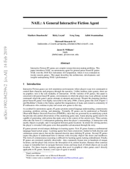 NAIL: A General Interactive Fiction Agent