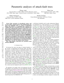 Parametric analyses of attack-fault trees