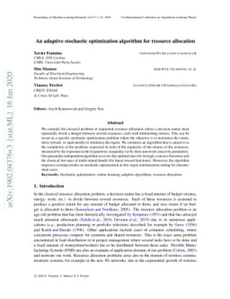 An adaptive stochastic optimization algorithm for resource allocation