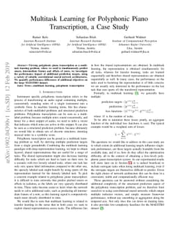Multitask Learning for Polyphonic Piano Transcription, a Case Study