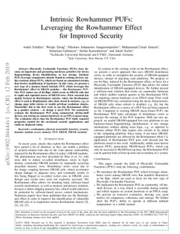 Intrinsic Rowhammer PUFs: Leveraging the Rowhammer Effect for Improved
  Security