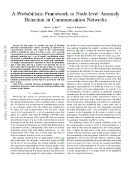 A Probabilistic Framework to Node-level Anomaly Detection in
  Communication Networks