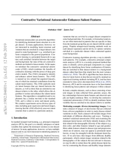 Contrastive Variational Autoencoder Enhances Salient Features