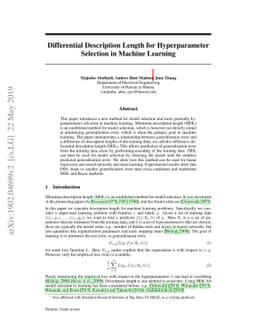Differential Description Length for Hyperparameter Selection in Machine
  Learning