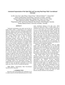 Automated Segmentation of the Optic Disk and Cup using Dual-Stage Fully
  Convolutional Networks
