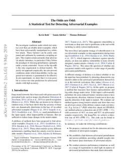 The Odds are Odd: A Statistical Test for Detecting Adversarial Examples