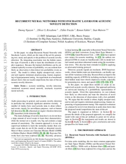Recurrent Neural Networks with Stochastic Layers for Acoustic Novelty
  Detection