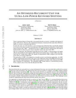 An Optimized Recurrent Unit for Ultra-Low-Power Keyword Spotting