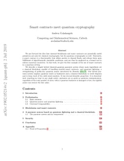 Smart contracts meet quantum cryptography