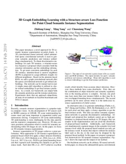 3D Graph Embedding Learning with a Structure-aware Loss Function for
  Point Cloud Semantic Instance Segmentation