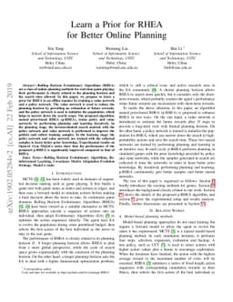 Learn a Prior for RHEA for Better Online Planning