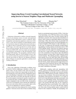 Improving Dense Crowd Counting Convolutional Neural Networks using
  Inverse k-Nearest Neighbor Maps and Multiscale Upsampling