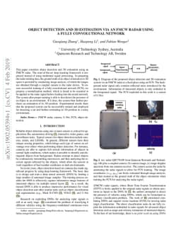 Object Detection and 3D Estimation via an FMCW Radar Using a Fully
  Convolutional Network