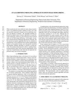 An Algorithm Unrolling Approach to Deep Image Deblurring