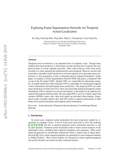 Exploring Frame Segmentation Networks for Temporal Action Localization