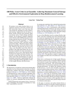 Off-Policy Actor-Critic in an Ensemble: Achieving Maximum General
  Entropy and Effective Environment Exploration in Deep Reinforcement Learning