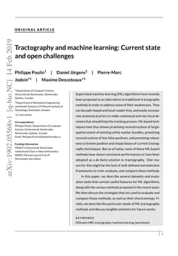 Tractography and machine learning: Current state and open challenges