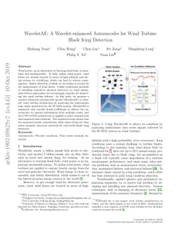 WaveletAE: A Wavelet-enhanced Autoencoder for Wind Turbine Blade Icing
  Detection