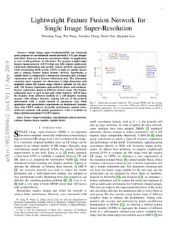 Lightweight Feature Fusion Network for Single Image Super-Resolution