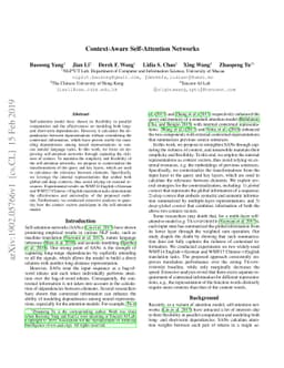 Context-Aware Self-Attention Networks