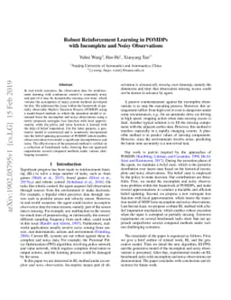 Robust Reinforcement Learning in POMDPs with Incomplete and Noisy
  Observations