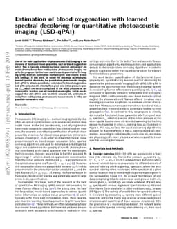 Estimation of blood oxygenation with learned spectral decoloring for
  quantitative photoacoustic imaging (LSD-qPAI)