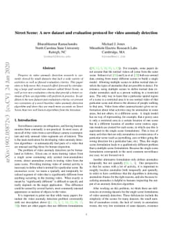 Street Scene: A new dataset and evaluation protocol for video anomaly
  detection