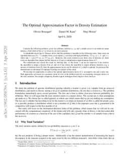 The Optimal Approximation Factor in Density Estimation