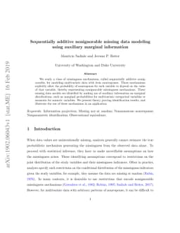 Sequentially additive nonignorable missing data modeling using auxiliary
  marginal information
