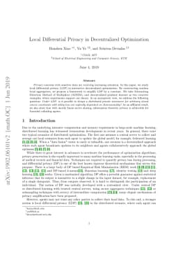 Local Differential Privacy in Decentralized Optimization
