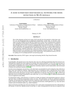 A semi-supervised deep residual network for mode detection in Wi-Fi
  signals