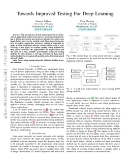 Towards Improved Testing For Deep Learning