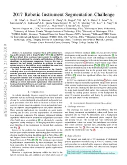 2017 Robotic Instrument Segmentation Challenge