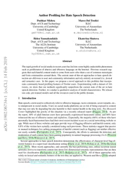 Author Profiling for Hate Speech Detection